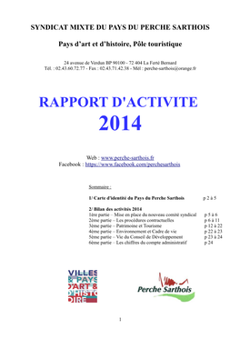 Rapport D'activite 2014