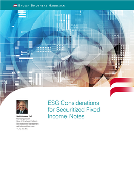 ESG Considerations for Securitized Fixed Income Notes