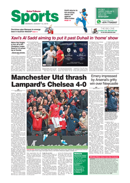 Manchester Utd Thrash Lampard's Chelsea
