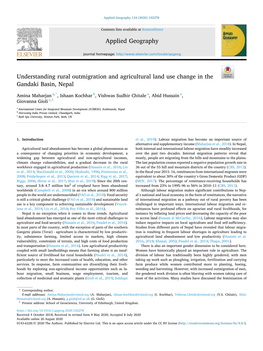 Understanding Rural Outmigration and Agricultural Land Use Change in the Gandaki Basin, Nepal