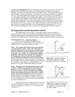 26-2 Spacetime and the Spacetime Interval We Usually Think of Time and Space As Being Quite Different from One Another