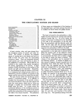 Chapter Xi the Circulatory System and Blood