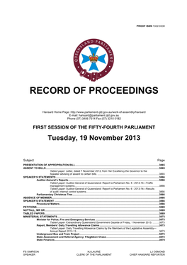 Record of Proceedings