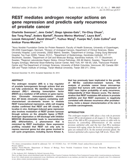 REST Mediates Androgen Receptor Actions on Gene Repression And
