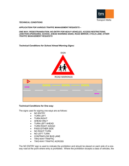 Technical Conditions for School Ahead Warning Signs: SIGN ROAD