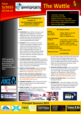 Issue 19 Feb 14 Principal Sponsors 2015