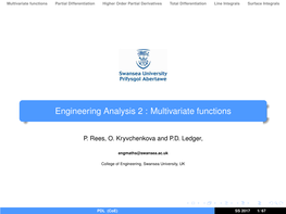 Engineering Analysis 2 : Multivariate Functions