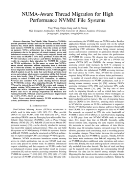 NUMA-Aware Thread Migration for High Performance NVMM File Systems