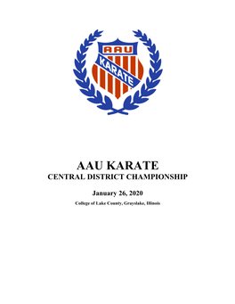 Aau Karate Central District Championship