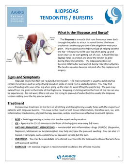 Iliopsoas Tendonitis/Bursitis Exercises