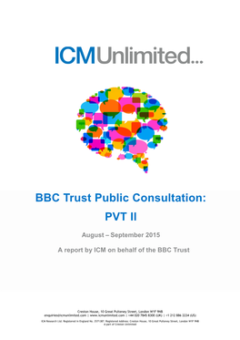 BBC Trust Public Consultation: PVT II