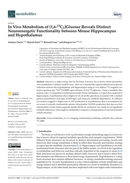 In Vivo Metabolism of [1,6-13C2]Glucose Reveals Distinct