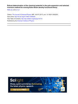 Robust Determination of the Chemical Potential in the Pole