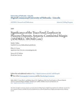 In Pliocene Deposits, Antarctic Continental Margin (ANDRILL 1B Drill Core) Molly F