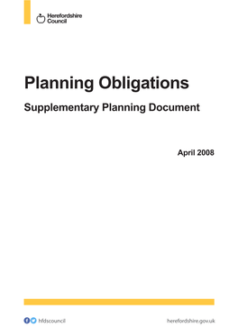 Planning Obligations Supplementary Planning Document