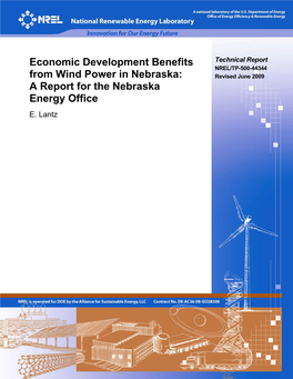 Economic Development Benefits from Wind Energy in Nebraska: DE-AC36-08-GO28308 a Report for the Nebraska Energy Office (Revision) 5B