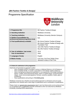 Programme Specification