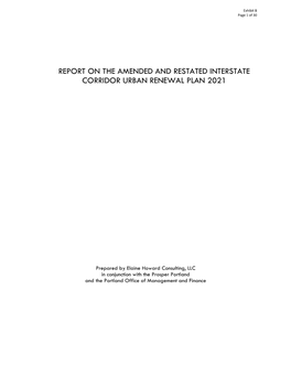 Report on the Amended and Restated Interstate Corridor Urban Renewal Plan 2021