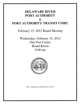 February 15,2012 Board Meeting Wednesday, February 15,2012
