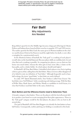 Fair Ball! Why Adjustments Are Needed