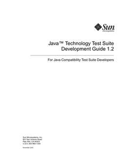 Java™ Technology Test Suite Development Guide