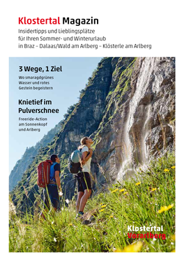 Klostertal Magazin Insidertipps Und Lieblingsplätze Für Ihren Sommer- Und Winterurlaub in Braz – Dalaas/Wald Am Arlberg – Klösterle Am Arlberg