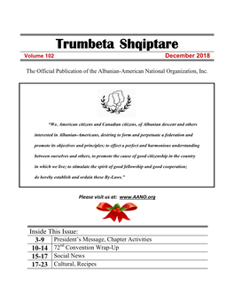 Trumbeta Shqiptare Volume 102 December 2018