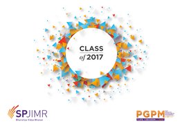 PGPM Class of 2017 | 1 PGPM Class of 2017 | 2 MISSION STATEMENT