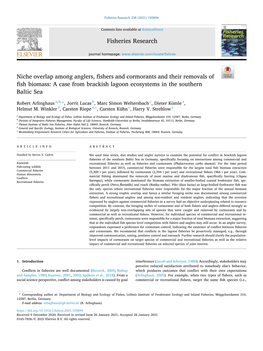 Niche Overlap Among Anglers, Fishers and Cormorants and Their Removals