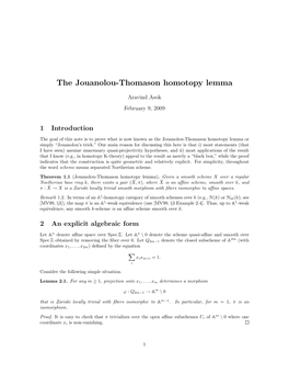 The Jouanolou-Thomason Homotopy Lemma