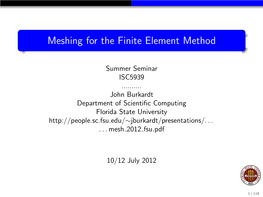 Meshing for the Finite Element Method