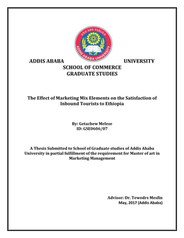 Addis Ababa University School of Commerce Graduate Studies