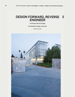 Design Forward, Reverse Engineer