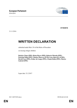 En En Written Declaration