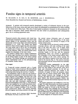 Fundus Signs in Temporal Arteritis