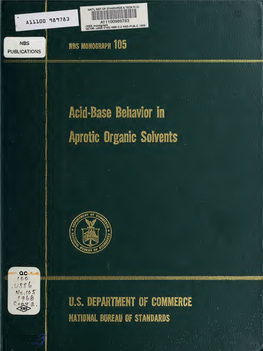 Acid-Base Behavior in Aprotic Organic Solvents