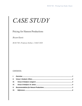 Pricing Case Study | Kaetz