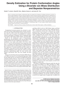 Density Estimation for Protein Conformation Angles Using a Bivariate Von Mises Distribution and Bayesian Nonparametrics