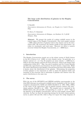 The Large–Scale Distribution of Galaxies in the Shapley Concentration