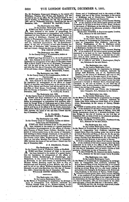 The London Gazette, December 9, 1881