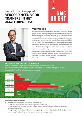 Benchmarkrapport VERGOEDINGEN VOOR TRAINERS in HET AMATEURVOETBAL