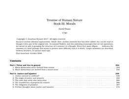 Treatise of Human Nature Book III: Morals