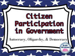 Citizen Participation in Government