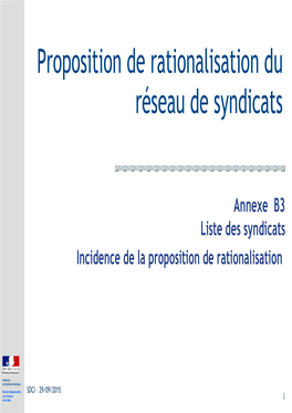 Proposition De Rationalisation Du Réseau De Syndicats