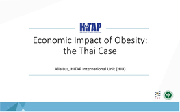 Economic Impact of Obesity: the Thai Case
