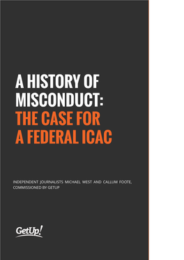 A History of Misconduct: the Case for a Federal Icac