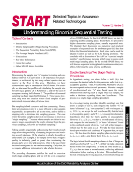 Understanding Binomial Sequential Testing Table of Contents of Two START Sheets