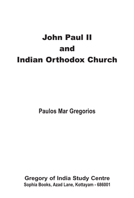 John Paul II and Indian Orthodox Church