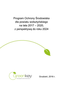 Program Ochrony Środowiska Dla Powiatu Wolsztyńskiego Na Lata 2017