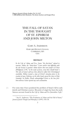 The Fall of Satan in the Thought of St. Ephrem and John Milton